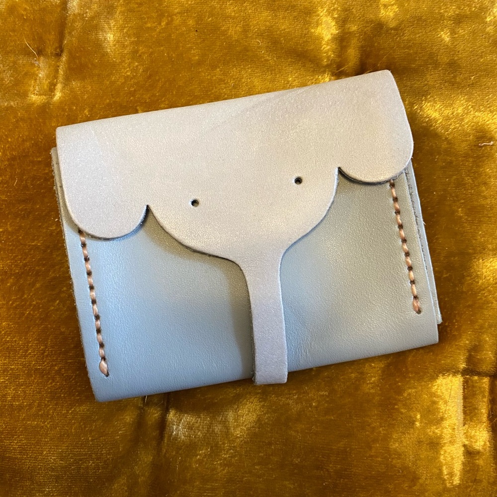 Cute gray leather elephant wallet from Thailand